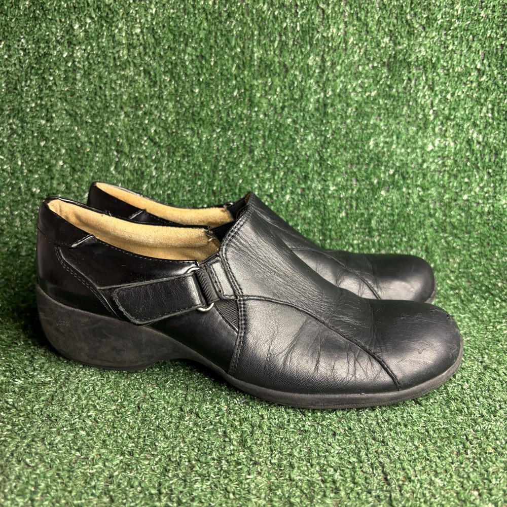 Naturalizer Jannie Strap Leather Comfort Career Loafer Black‎ Womens Size 9.5M